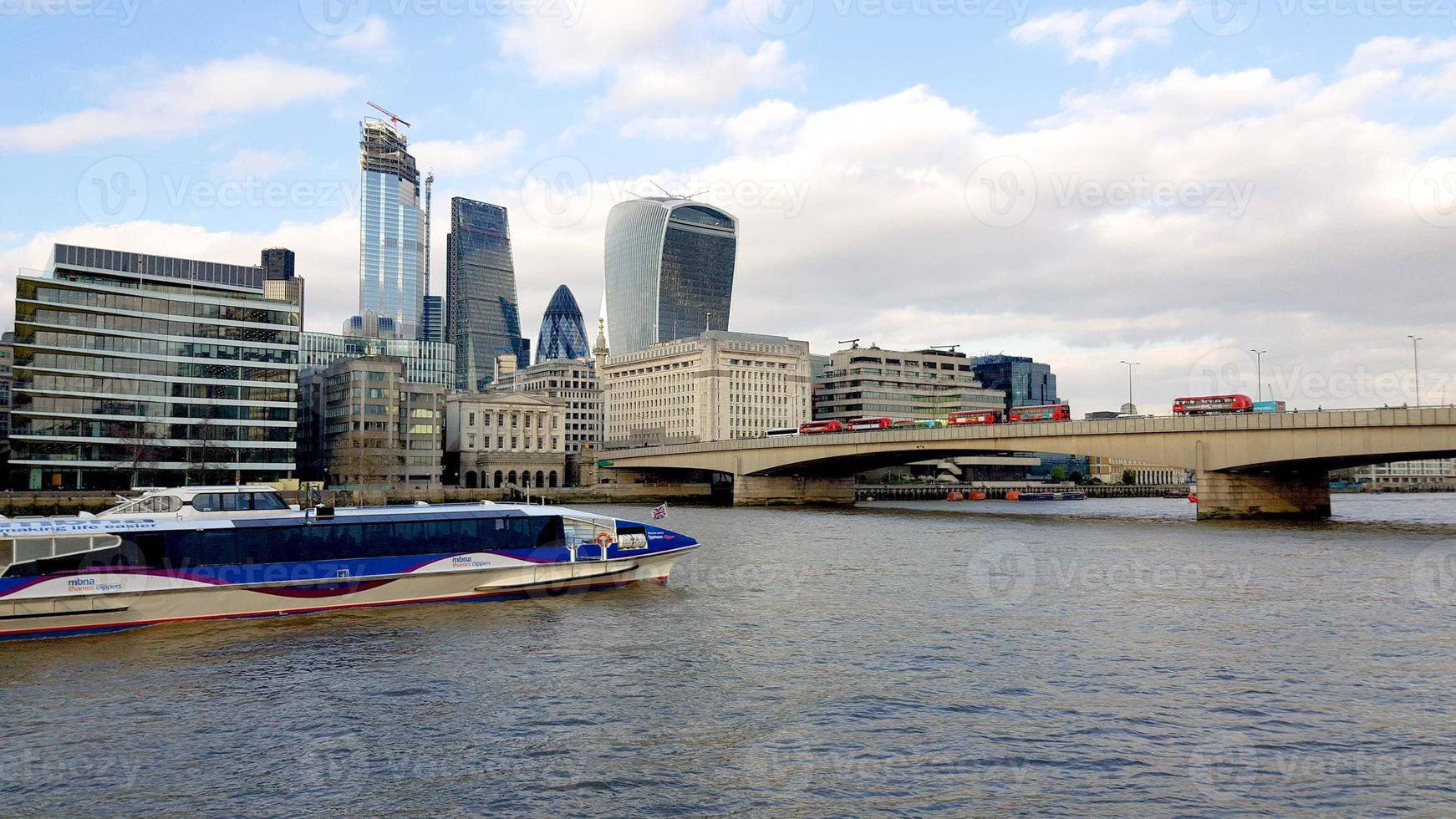 London city with River Thames in England, United Kingdom. photo