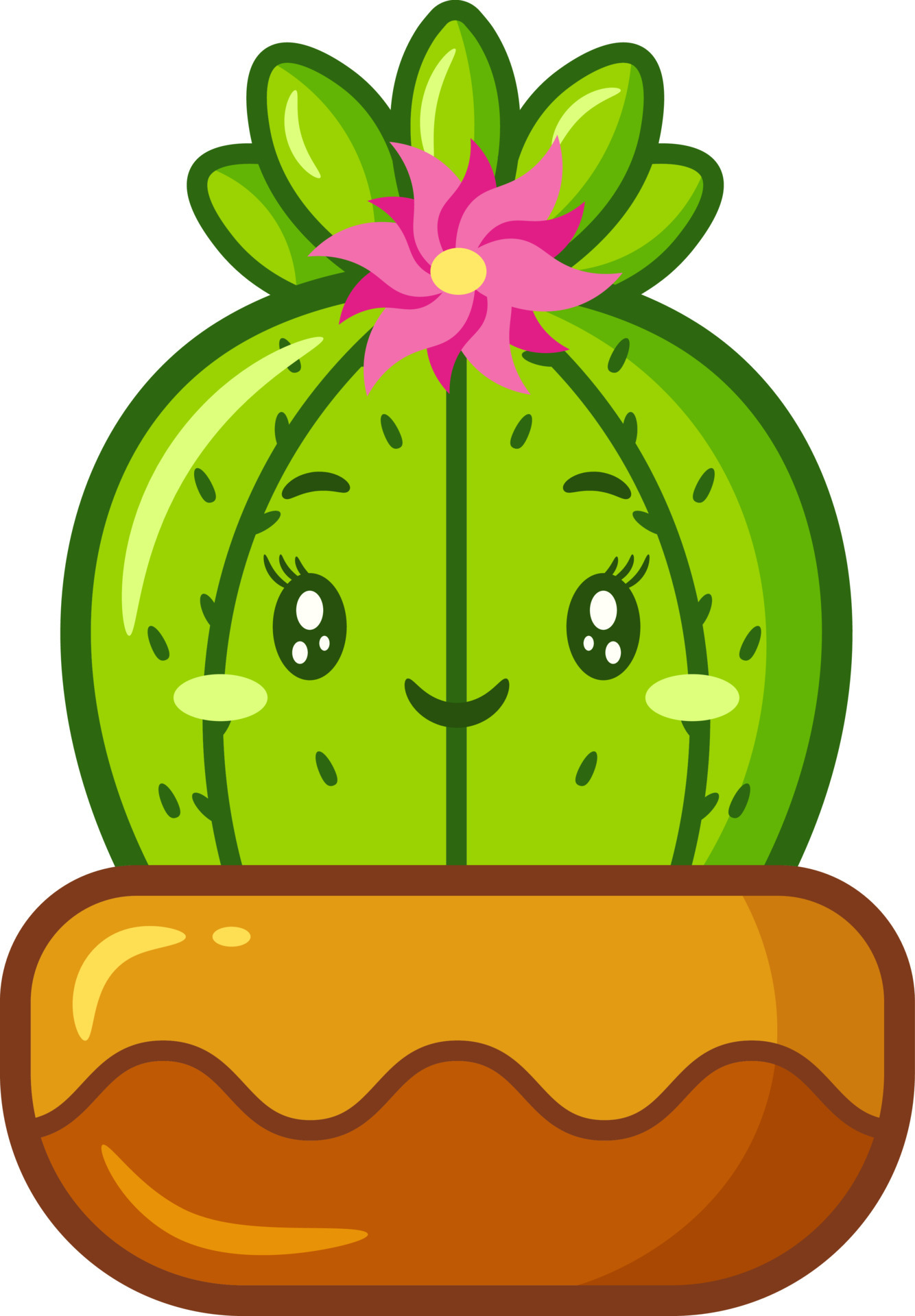 Cactus cute sticker drawing sketch for coloring 5484819 Vector Art