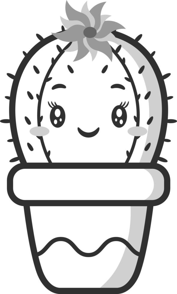 Cactus cute sticker drawing sketch for coloring 5484819 Vector Art