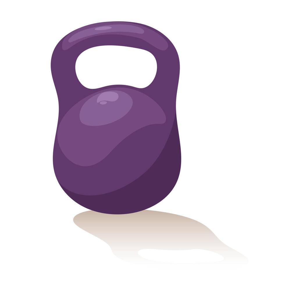 Sports equipment kettlebell with shadow. Flat style. vector