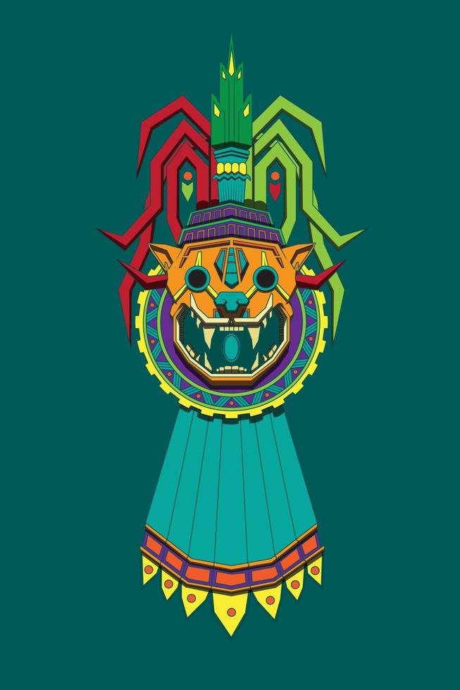 jaguar azteca mexicano vector