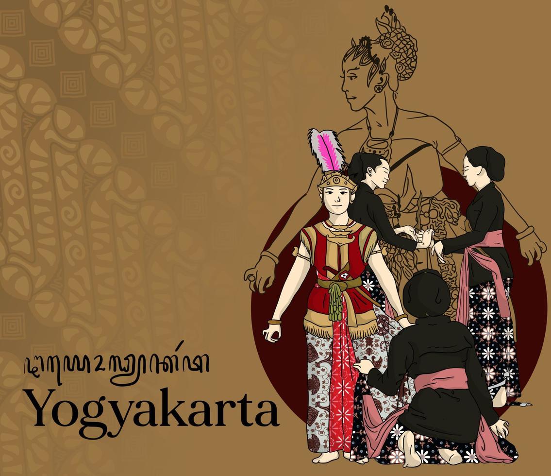 Yogyakarta traditional batik dress elegant design Indonesia Culture vector