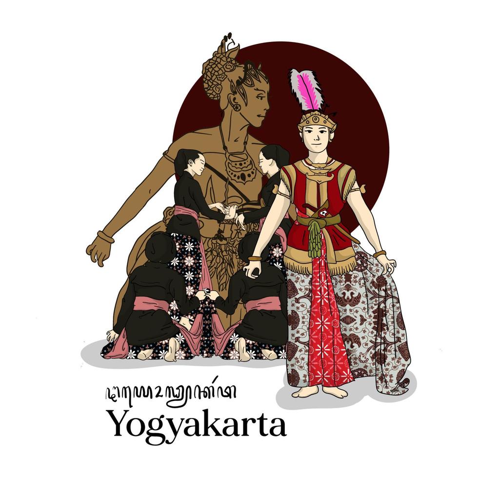 Yogyakarta traditional batik dress elegant design Indonesia Culture vector