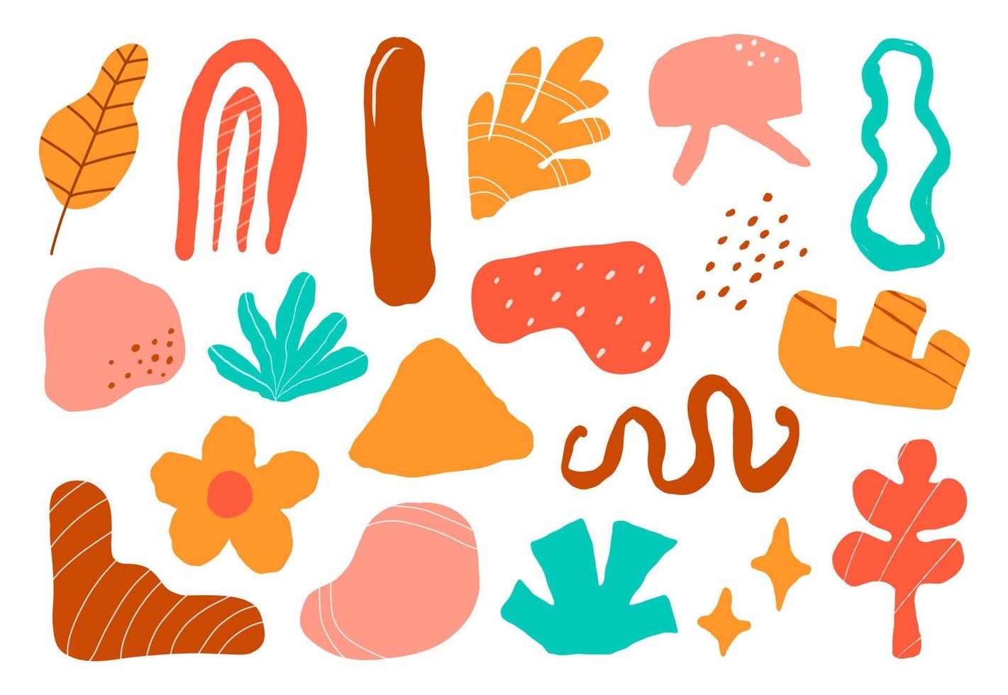 Abstract hand drawn shape. organic  doodle objects. trendy contemporary geometric blob collection. Vector element design.