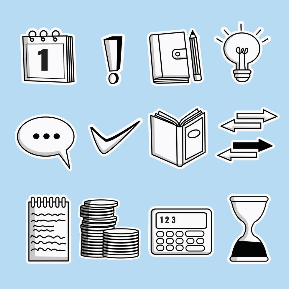 Monochrome Journal Sticker vector