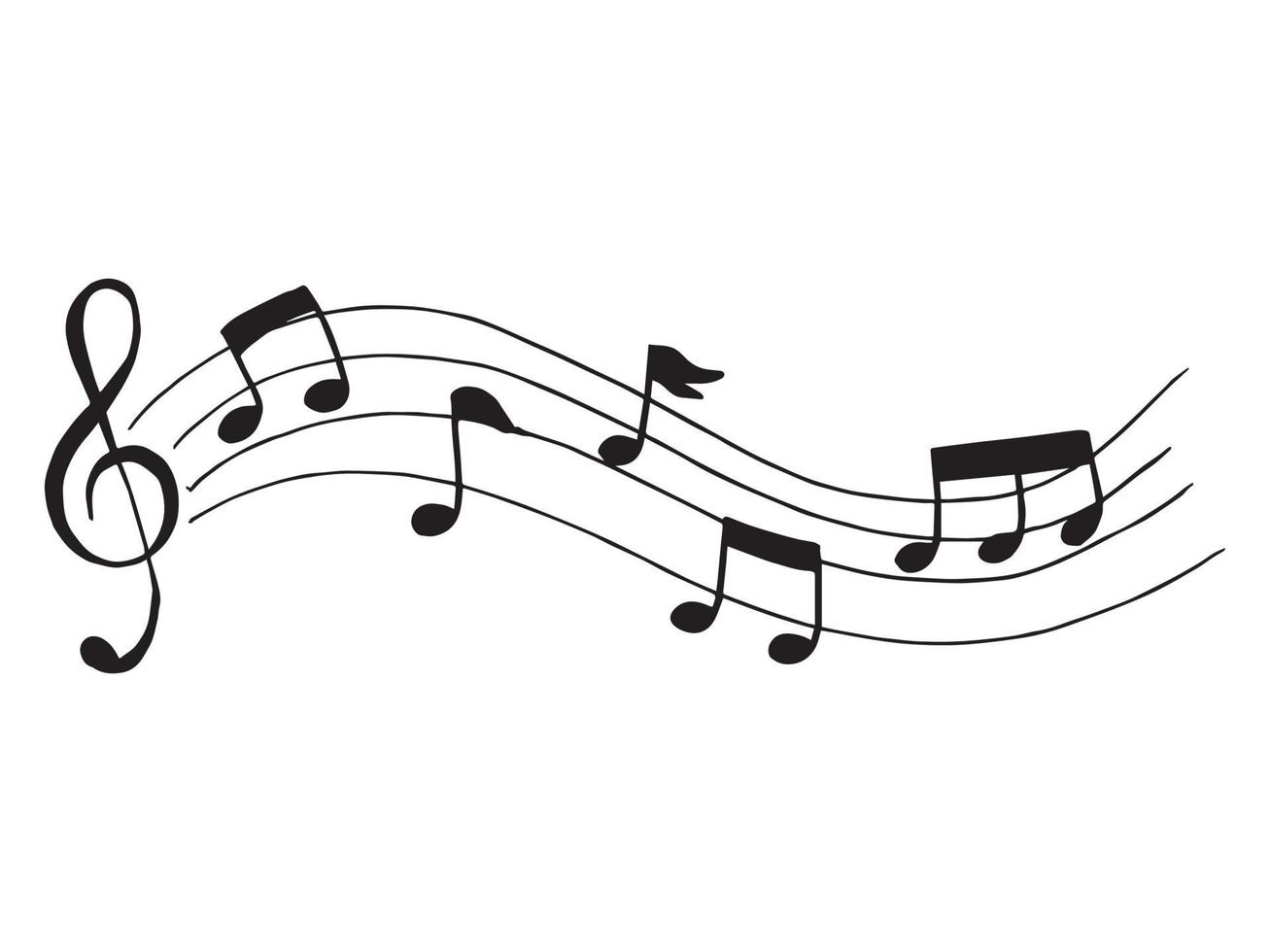 Set of music note doodle. vector illustration