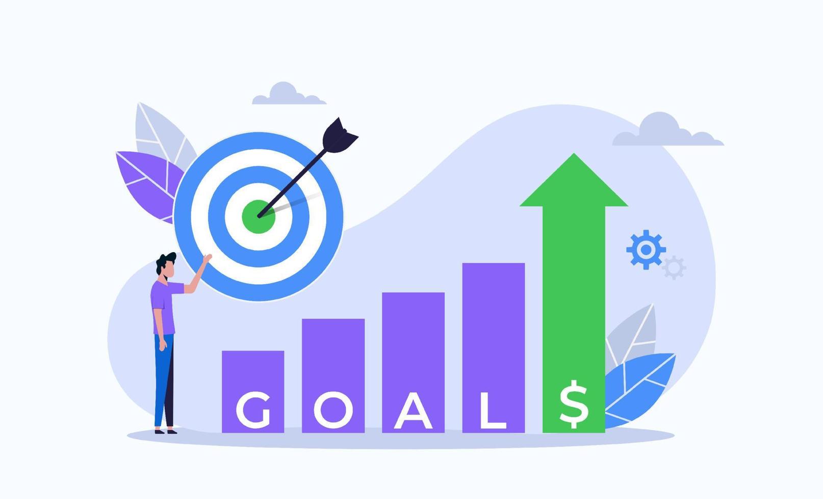 Business vector illustration. Smart goals concept. Improvement and development in business to be success vector illustration