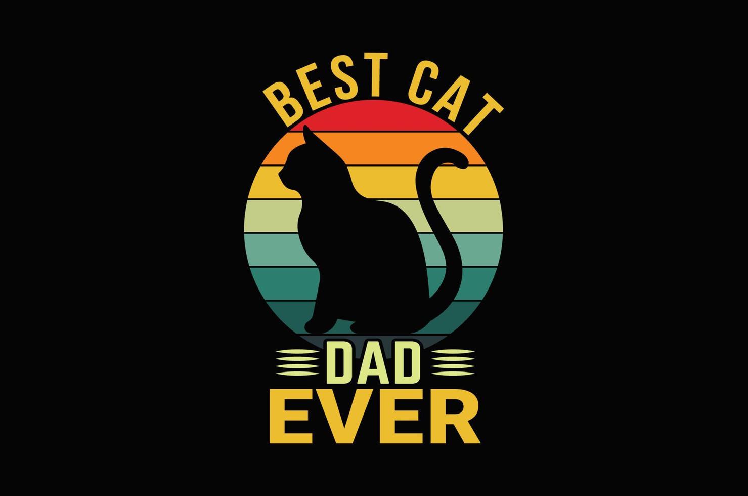 Best cat dad t shirt design vector