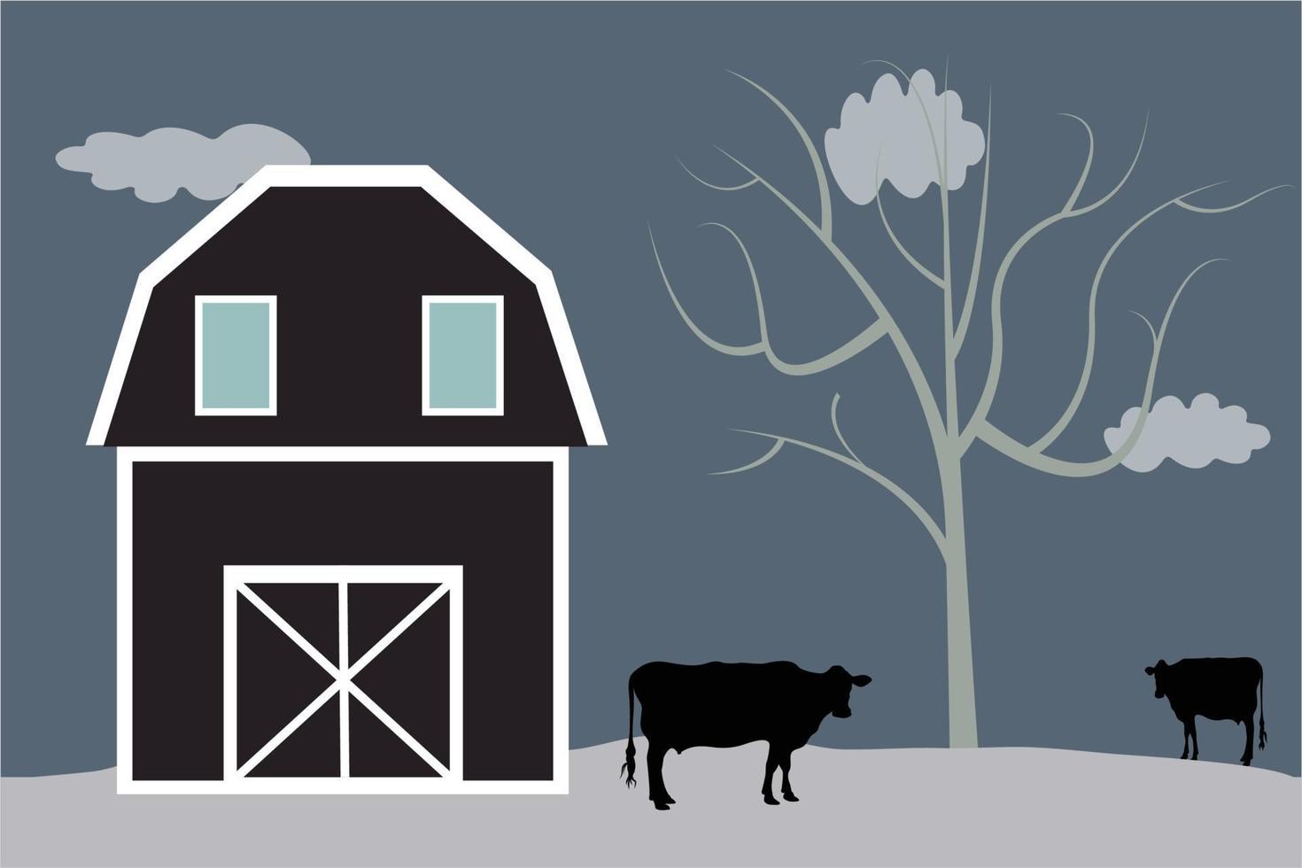 countryside rural setting with barn house vector