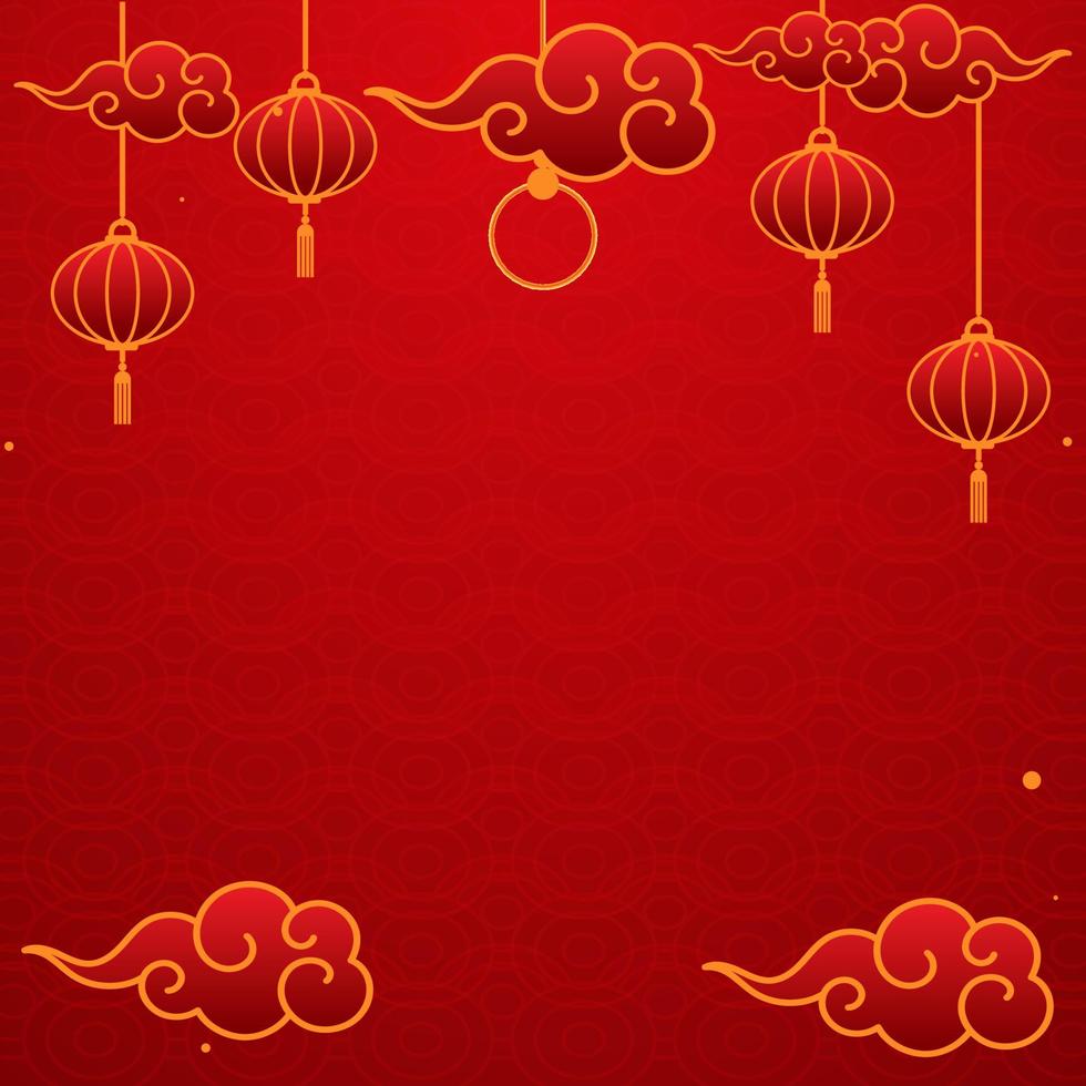 chinese new year 2022 template card red golden colors vector