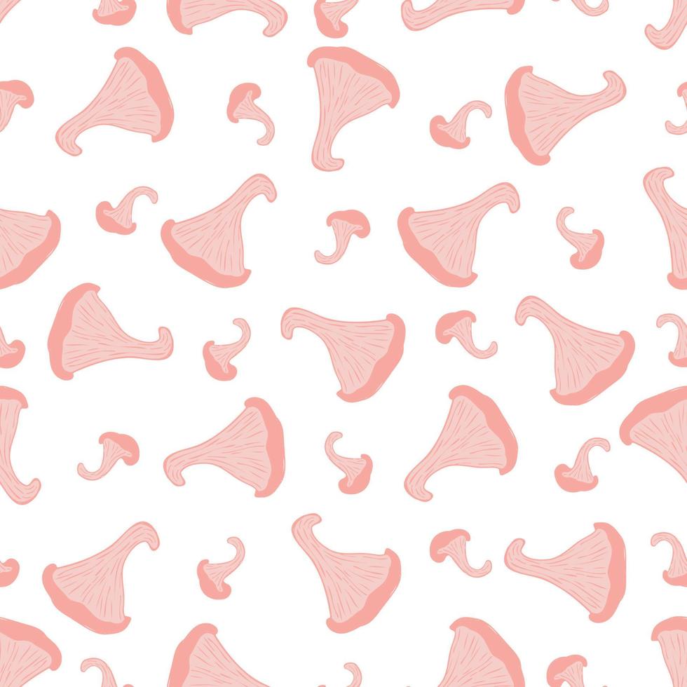 Pink oyster mushroom hand drawing vector illustration.