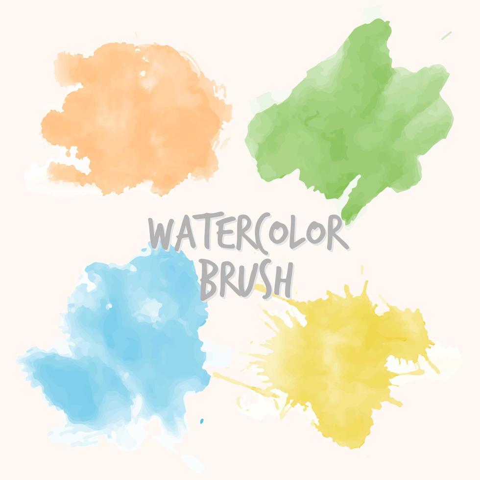 Watercolor strokes brush collection premium Vector