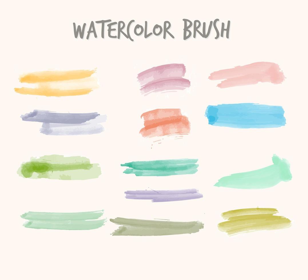 Watercolor strokes brush collection premium Vector