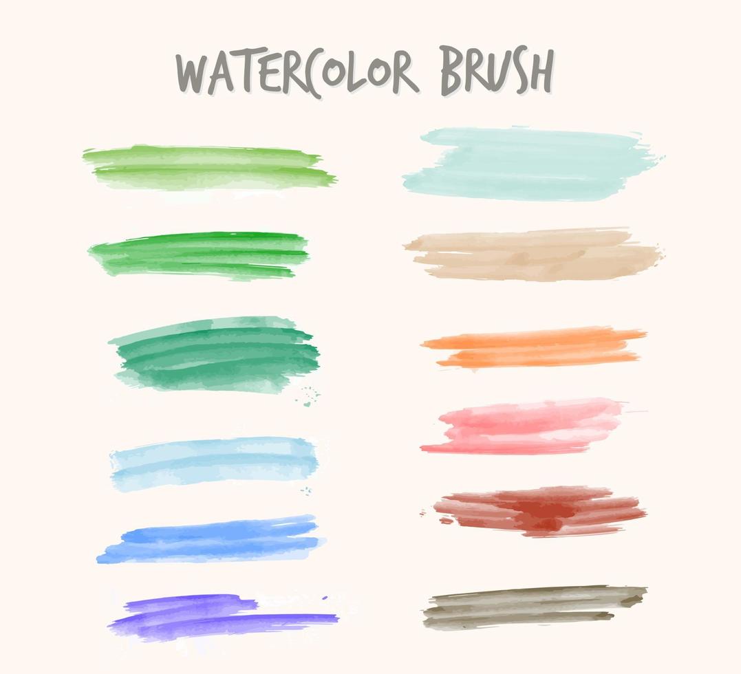 Watercolor strokes brush collection premium Vector