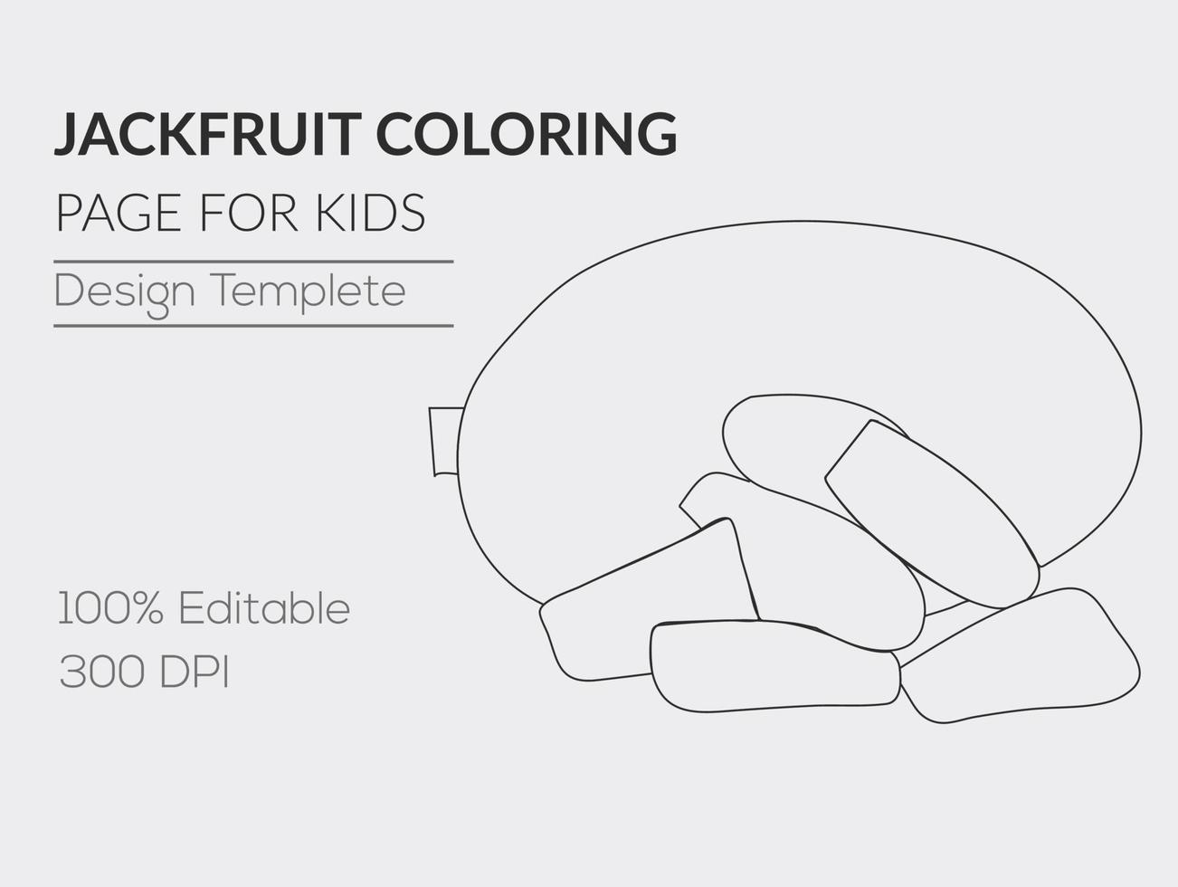 JACKFRUIT COLORING  PAGE FOR KIDS vector