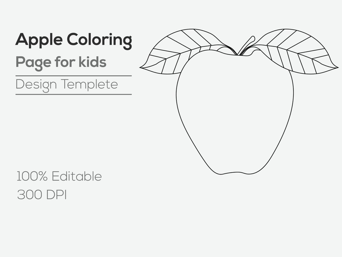 dibujo de manzana para colorear para niños vector