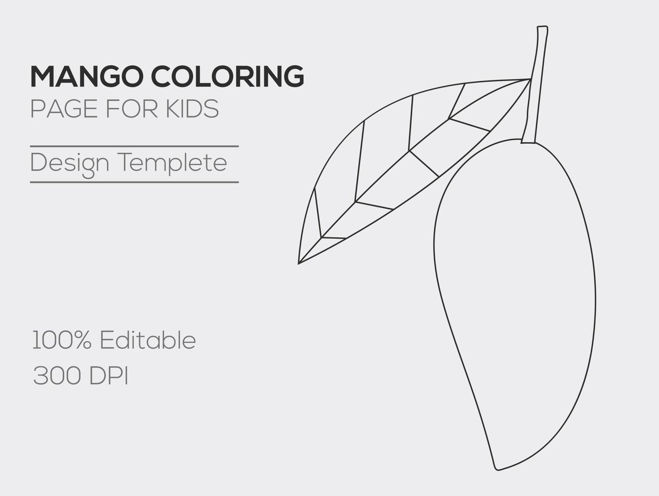 MANGO COLORING  PAGE FOR KIDS vector