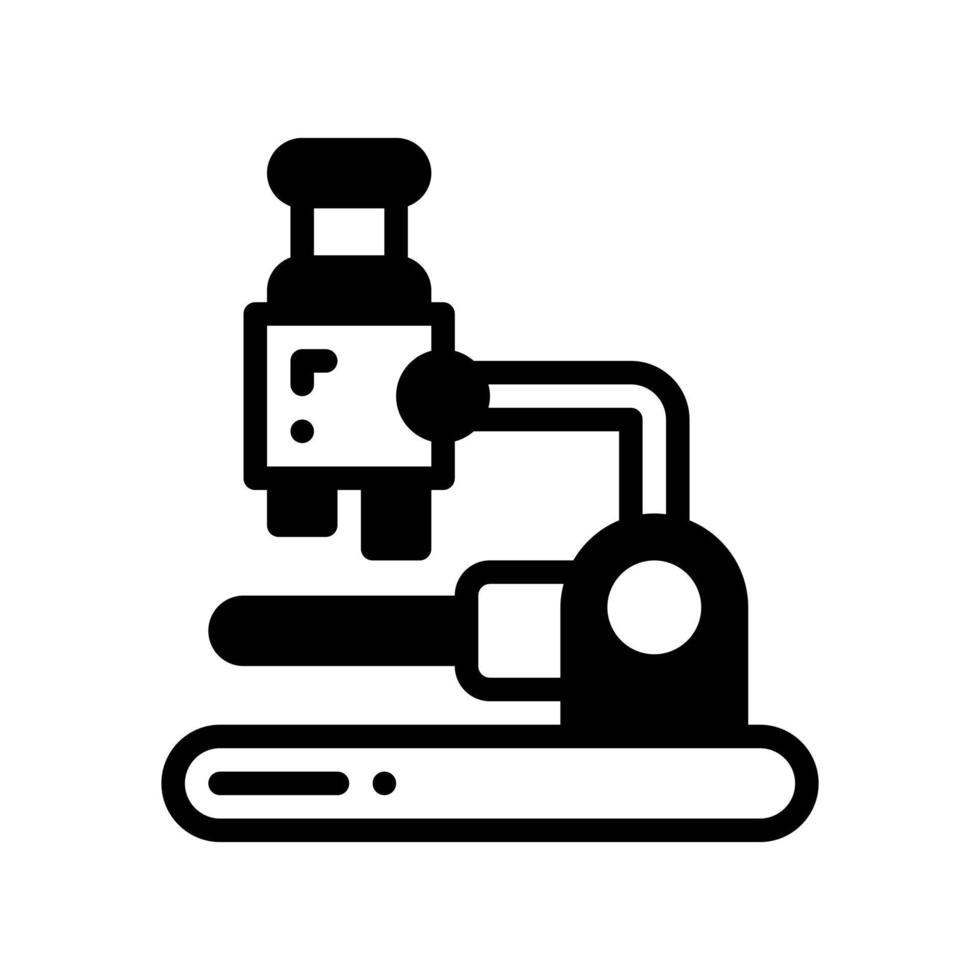 icono de estilo sólido del microscopio. ilustración vectorial para diseño gráfico, sitio web, aplicación vector