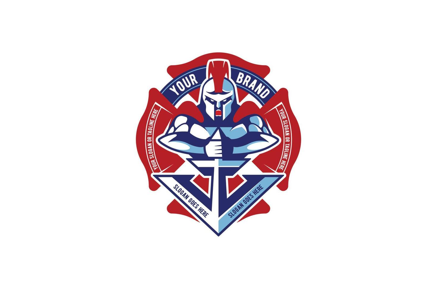 spartan logo by combining navy and firefighter vector