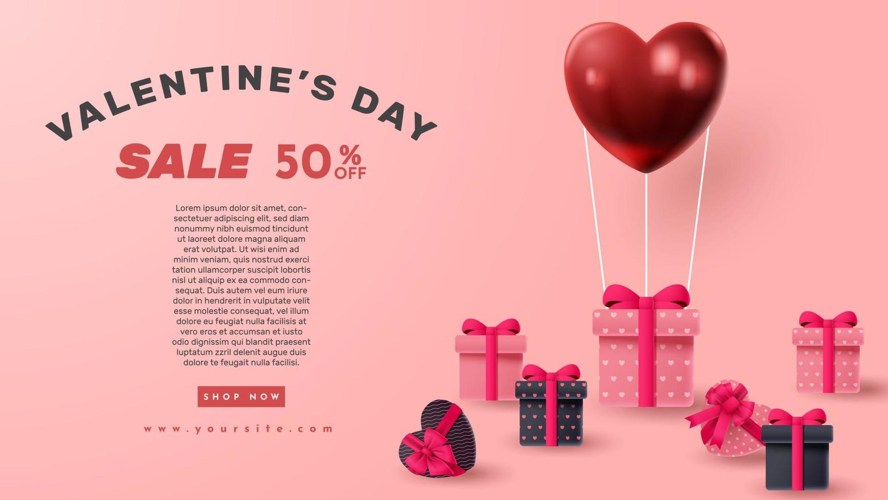 presentación de productos 3d del día de san valentín para banner, publicidad y negocios. ilustración vectorial vector