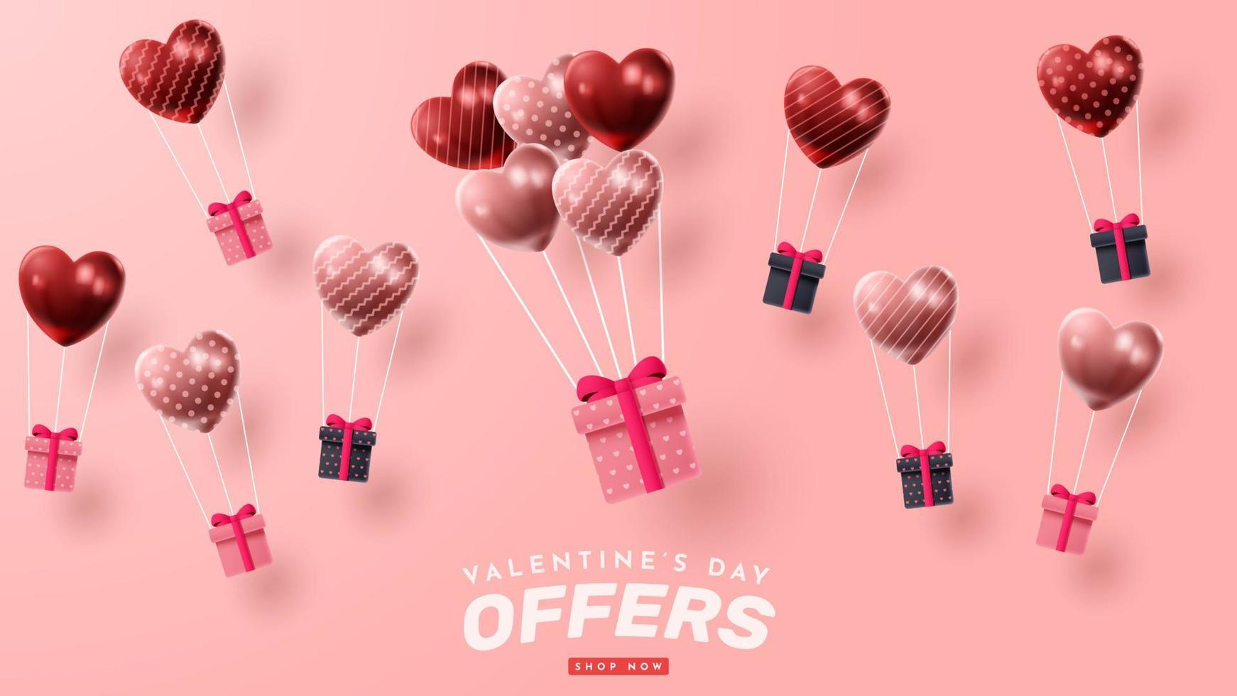 Valentine's day 3D product presentation for banner, advertising, and business. vector illustration