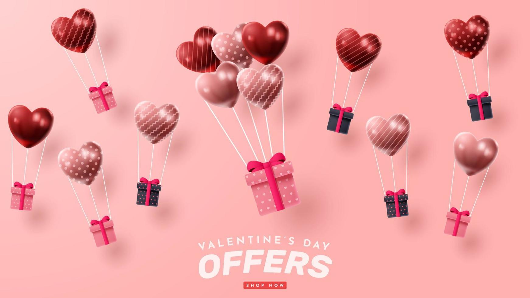 presentación de productos 3d del día de san valentín para banner, publicidad y negocios. ilustración vectorial vector