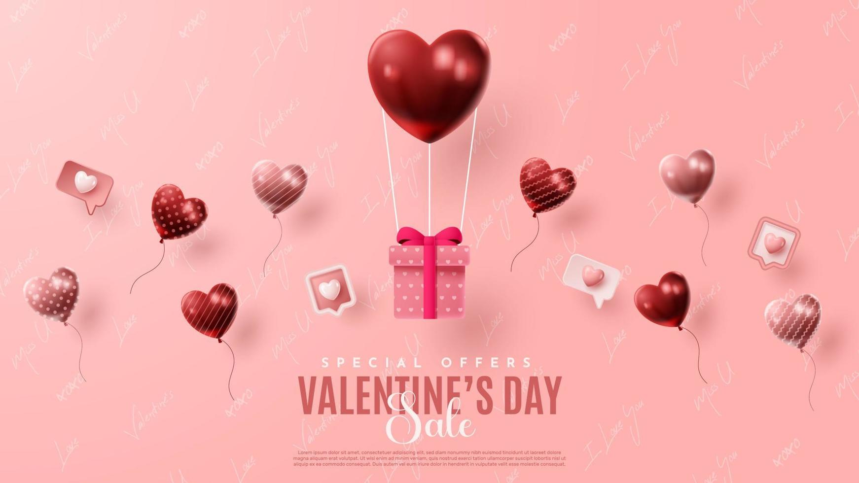 presentación de productos 3d del día de san valentín para banner, publicidad y negocios. ilustración vectorial vector