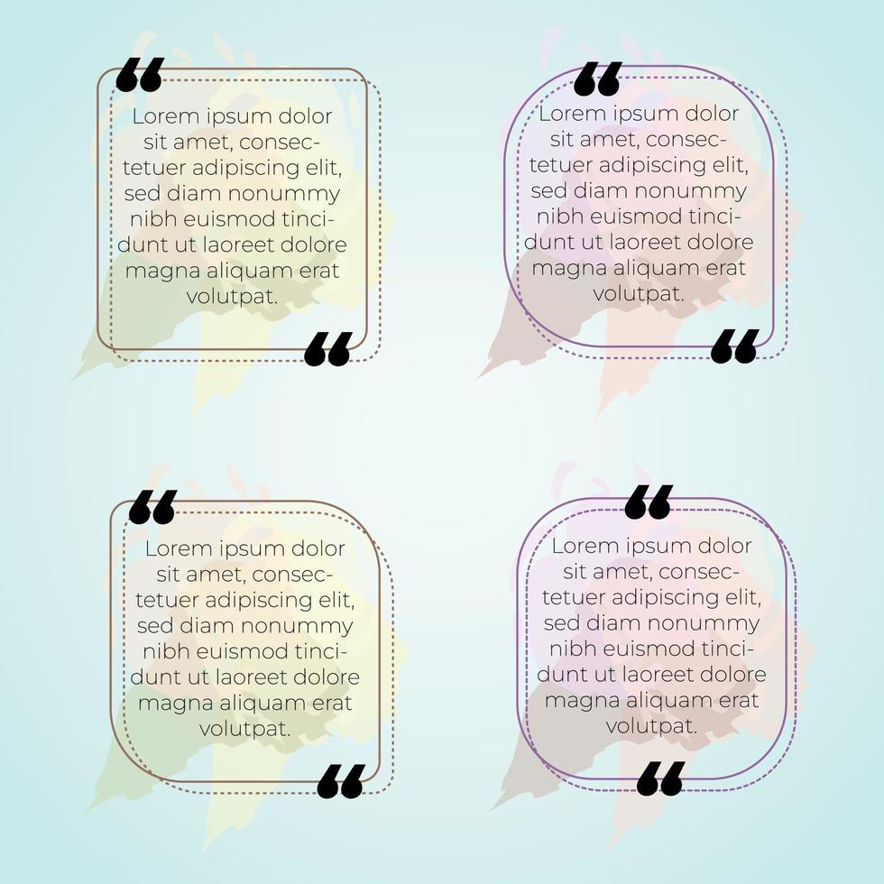 Painted quote box frame collection vector