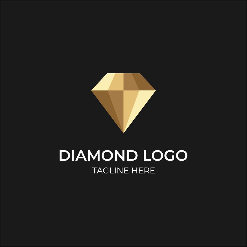Plantilla de vector de logotipo de oro en forma de diamante 3d