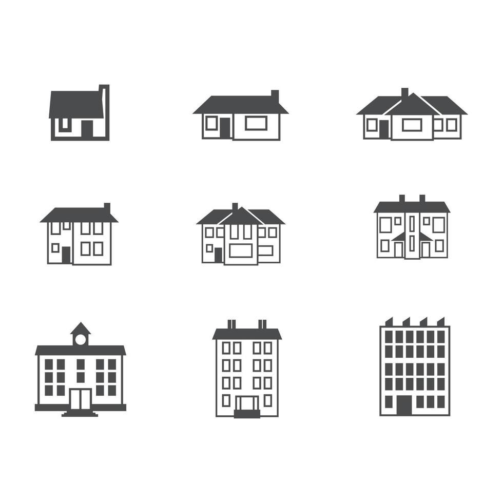 school buildings, apartments and offices vector