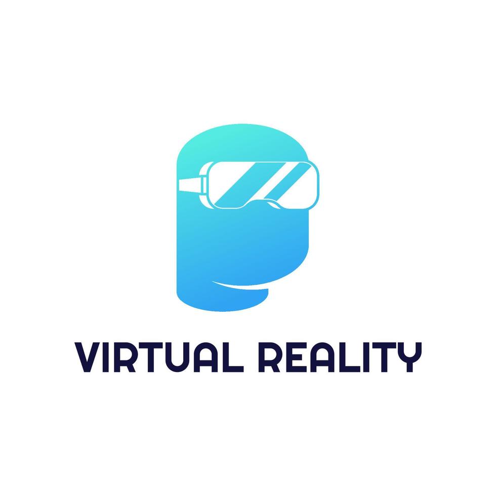 logotipo de realidad virtual. ilustración del logotipo vectorial aislada sobre fondo blanco. vector