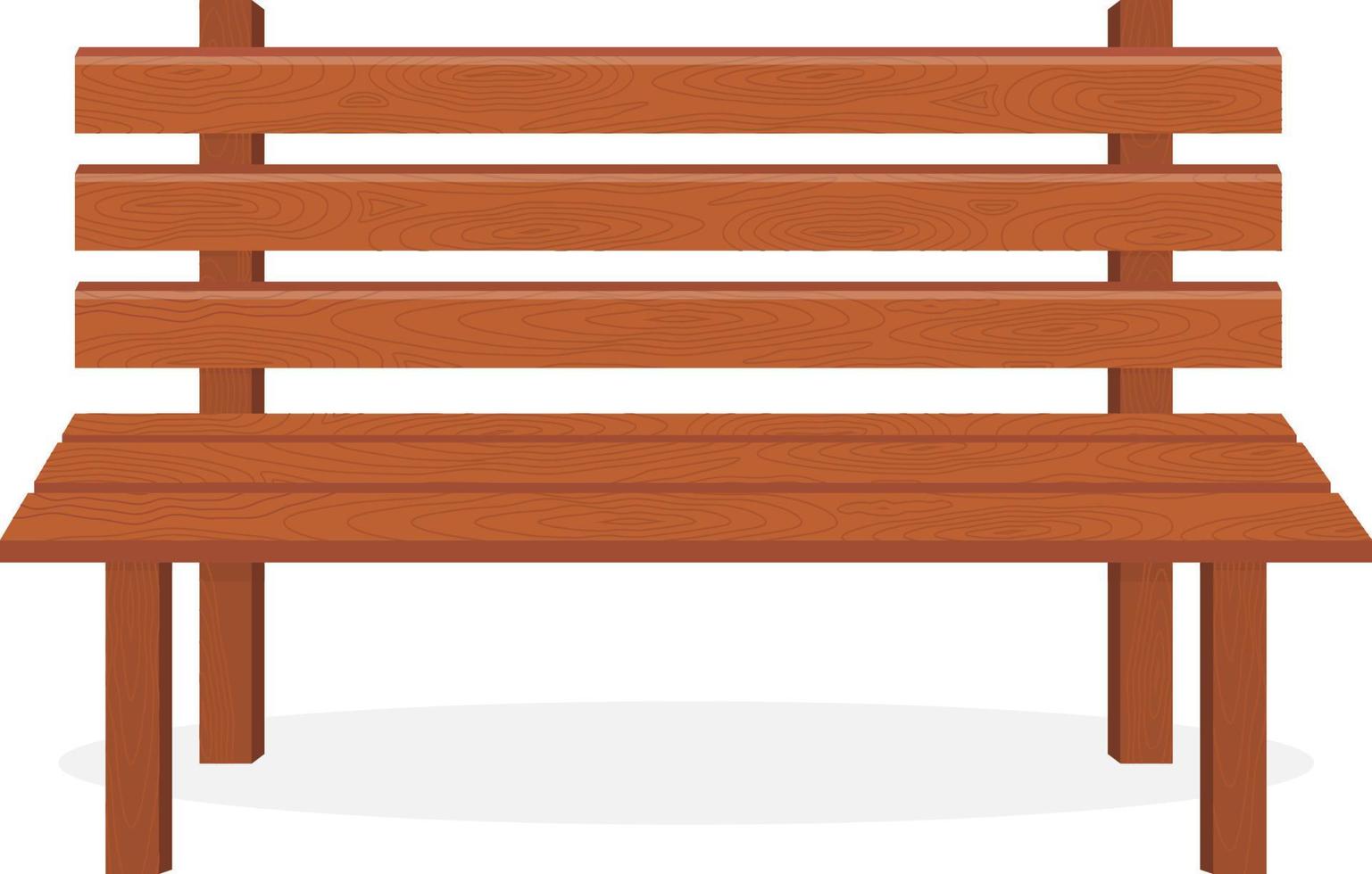 Wooden bench isolated on white background. Vector illustration