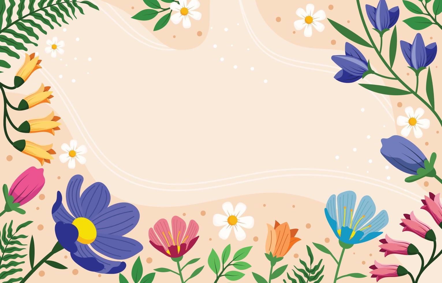 concepto de follaje y flores de primavera vector