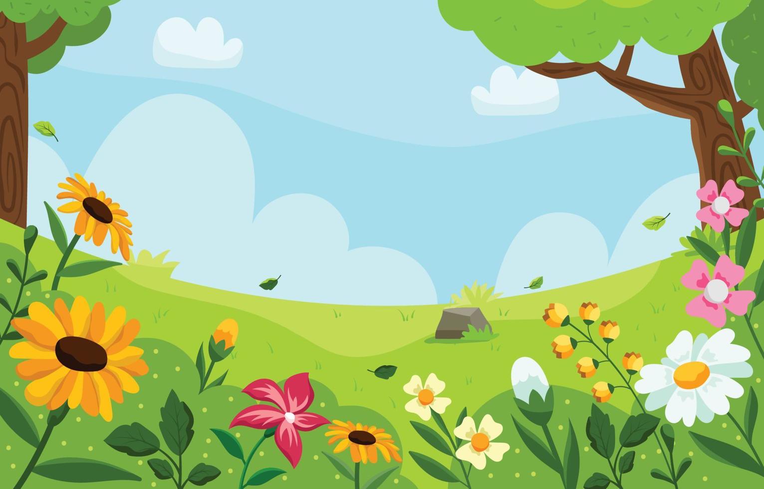 Scenery of Spring Landscape 5487388 Vector Art at Vecteezy