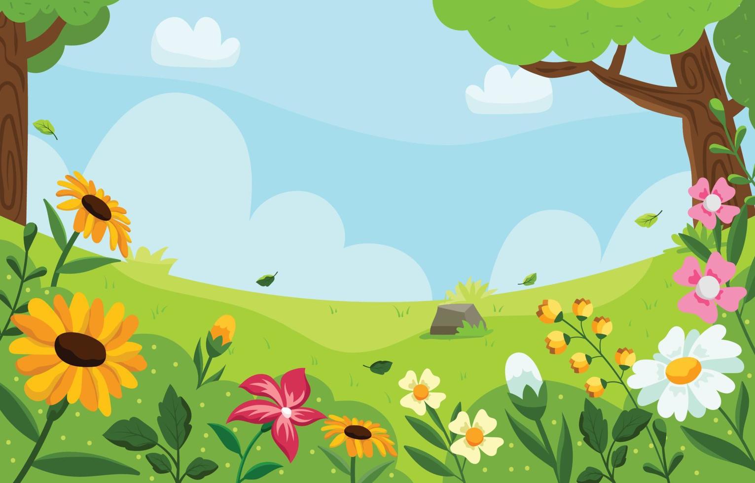 paisaje de paisaje de primavera vector