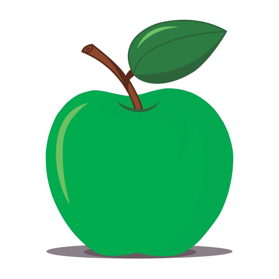 ilustración de manzana verde sobre fondo blanco vector