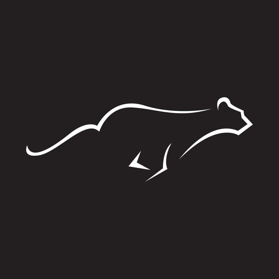 isolated fast run leopard or cheetah or panther logo design vector graphic symbol icon sign illustration creative idea