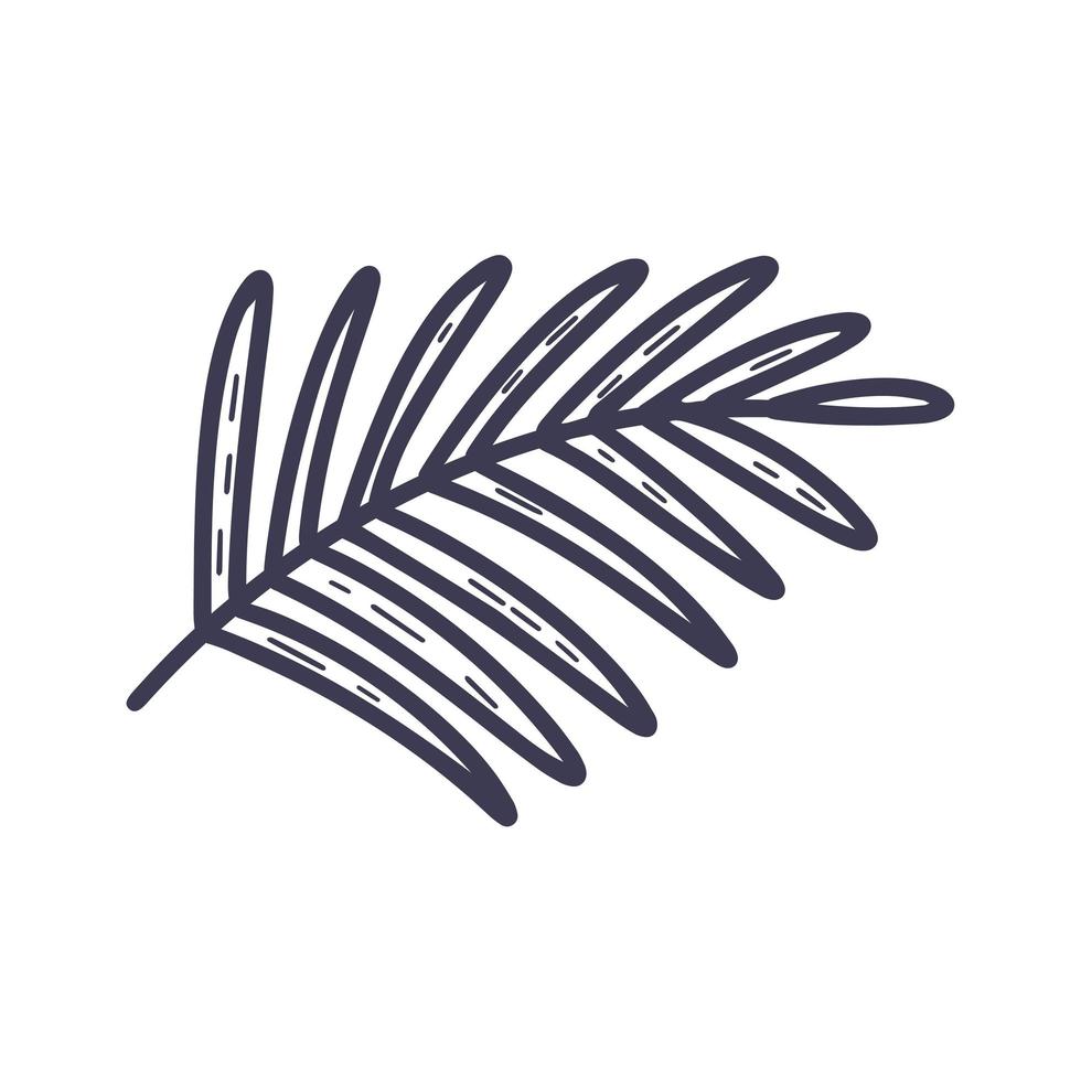 Palm branch isolated doodle style vector