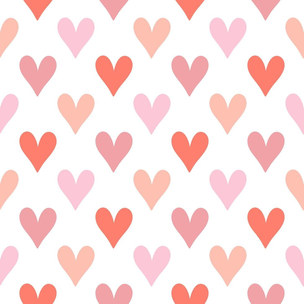 Wallpaper pink hearts seamless pattern vector