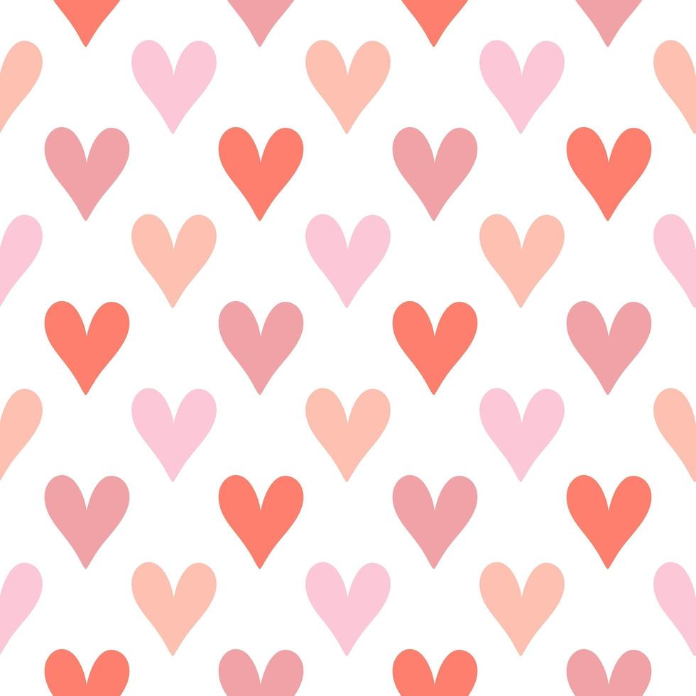 Wallpaper pink hearts seamless pattern vector