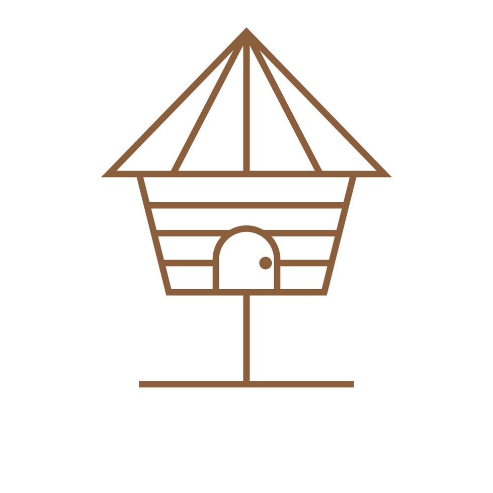 madera pájaro hogar jaula diseño de logotipo vector gráfico símbolo icono signo ilustración idea creativa