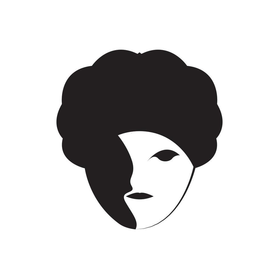 cara personas con sombra oscura logotipo vintage símbolo icono vector gráfico diseño ilustración