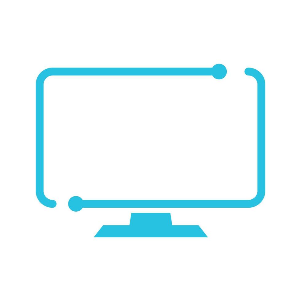 línea minimalista monitor de computadora tecnología led diseño de logotipo vector gráfico símbolo icono signo ilustración idea creativa