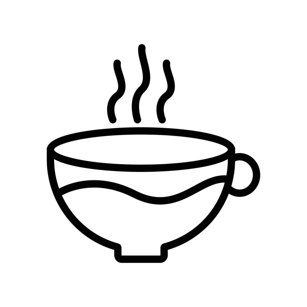 Tea cup line icon. suitable for tea product advertisement. simple design editable. Design template vector