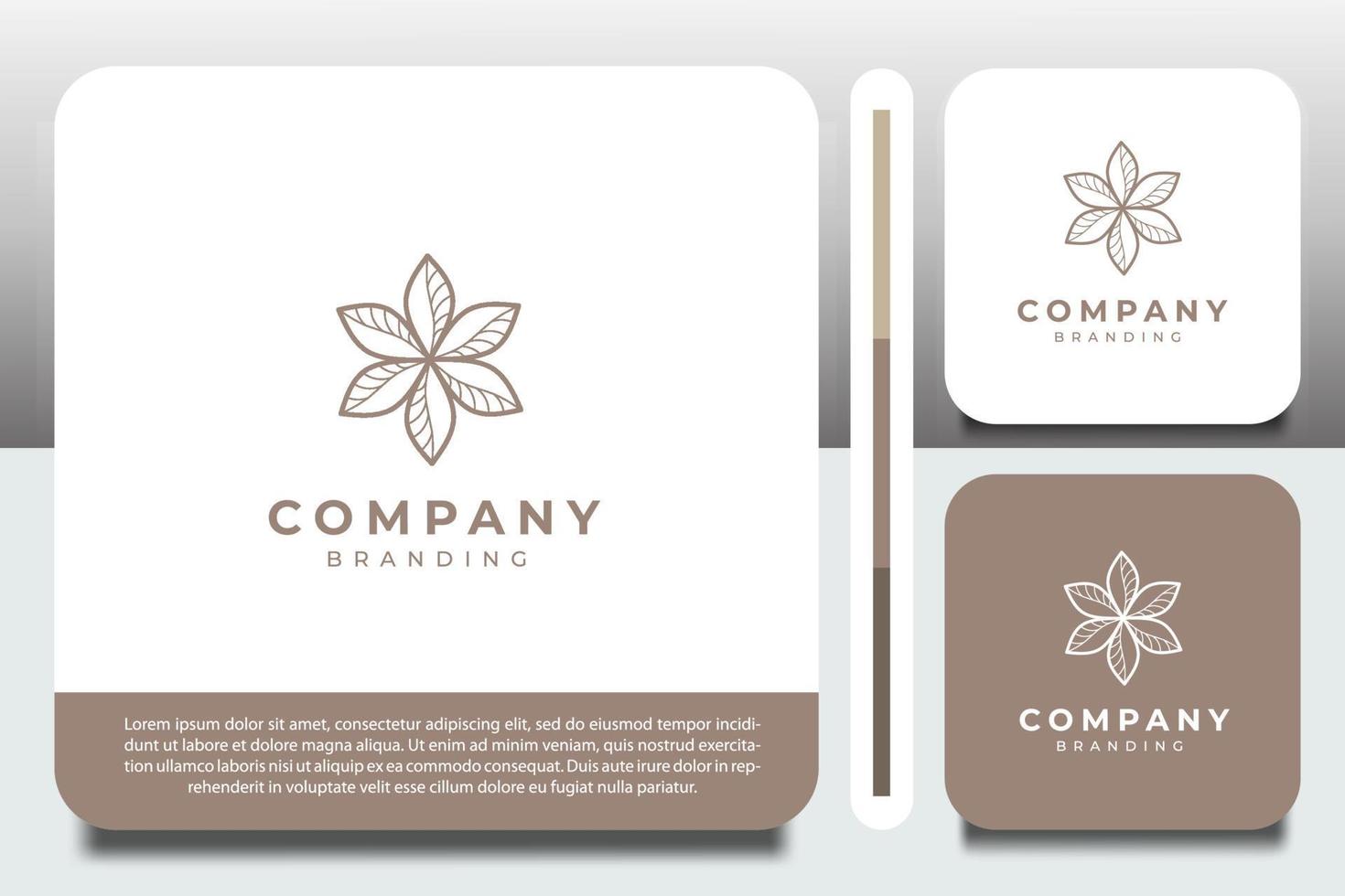 logo design template, with luxury flower petal outline icons vector