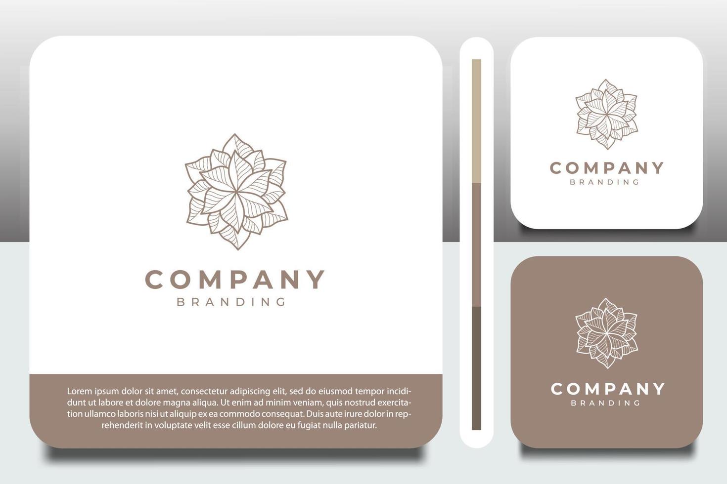 logo design template, with luxury flower petal outline icons vector