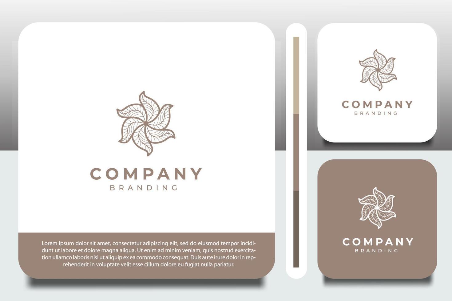 logo design template, with luxury flower petal outline icons vector