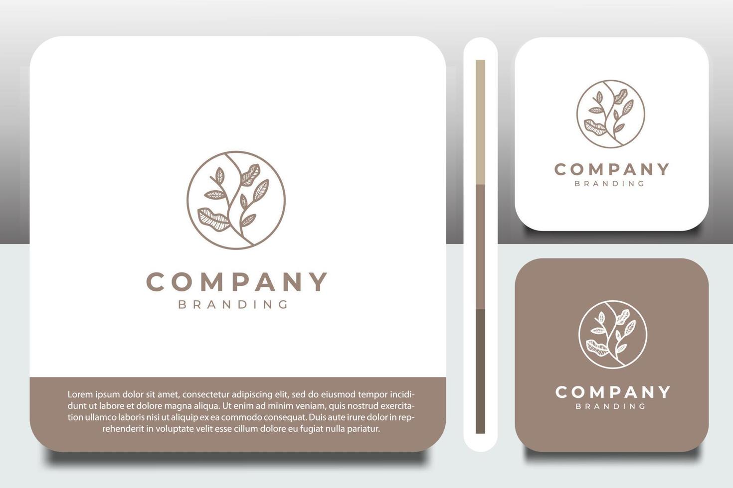 logo design template, with plant and leaves icon vector