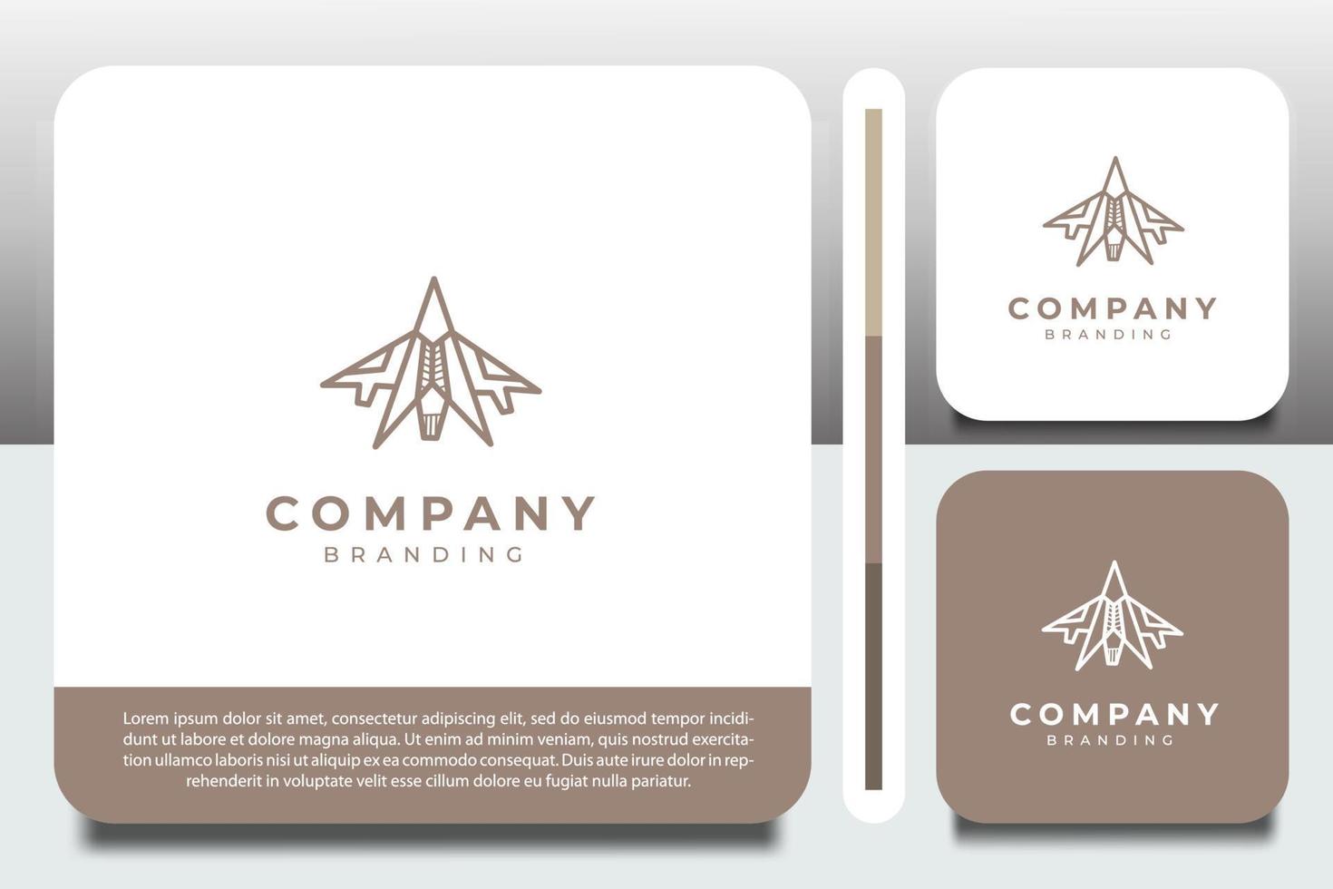 logo design template, with outline plane icon vector