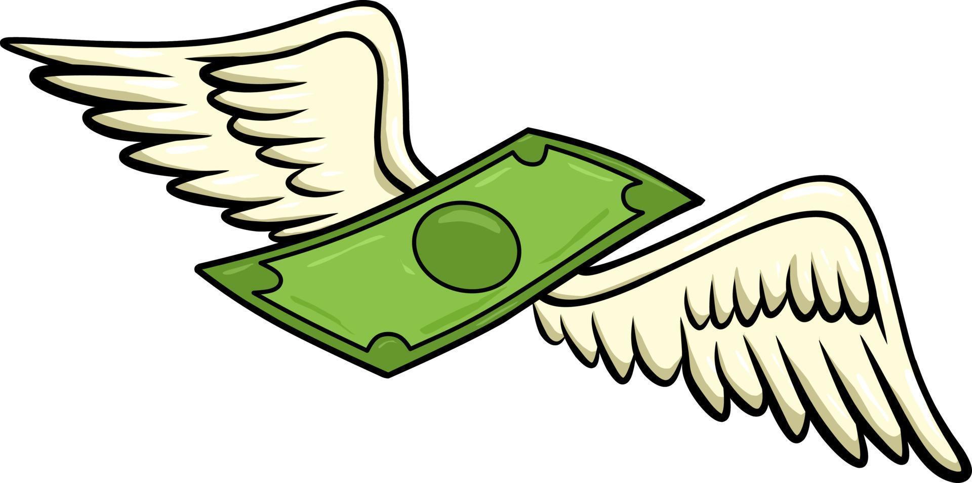 Money Wings Flying Isolated vector